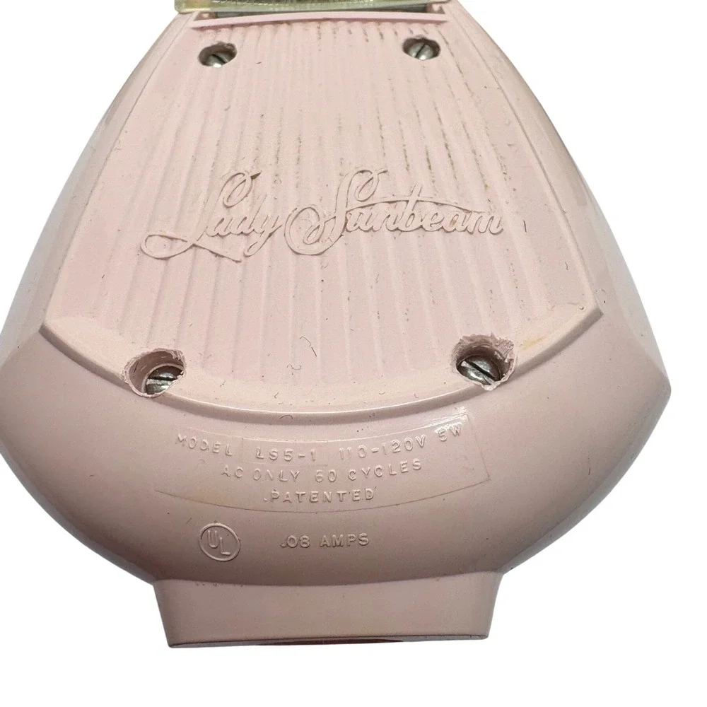 1960s Lady Sunbeam LS5-1 Electric Shaver Pink Gold Starburst Original‎ Box MCM